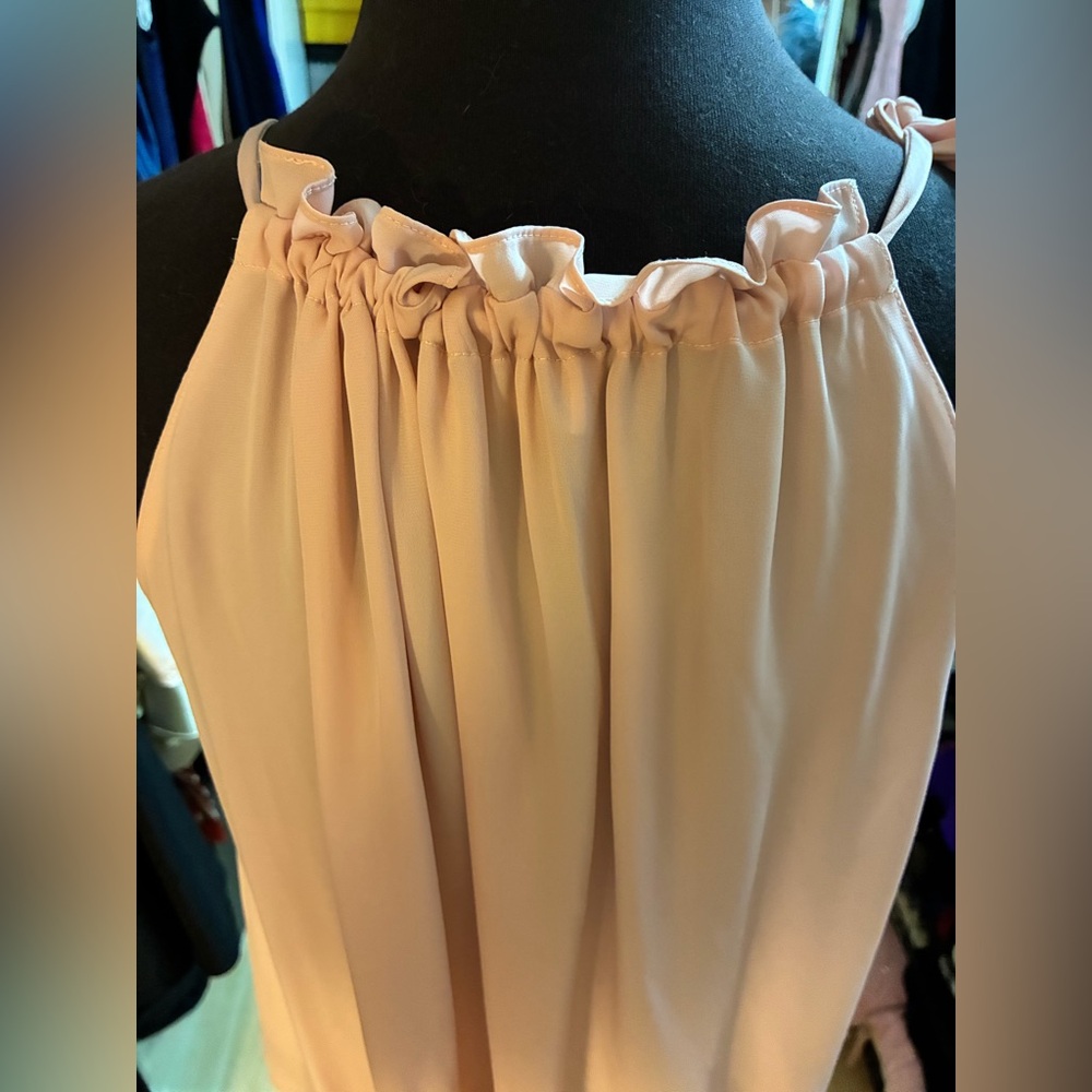 Blush Pink Tie-Strap Ruffled Tank Top - Picture 3 of 11